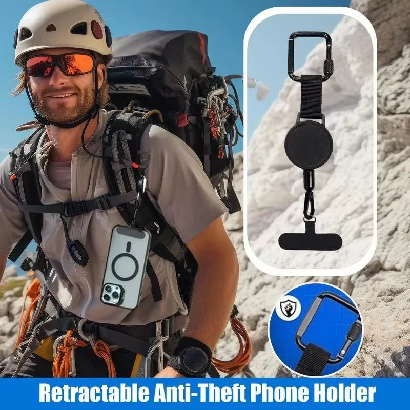 Retractable Anti-Theft Phone Holder Cellphone Lanyard Strap Smartphone Safety Tether Belt Clip Cellphone Lanyard for Travel