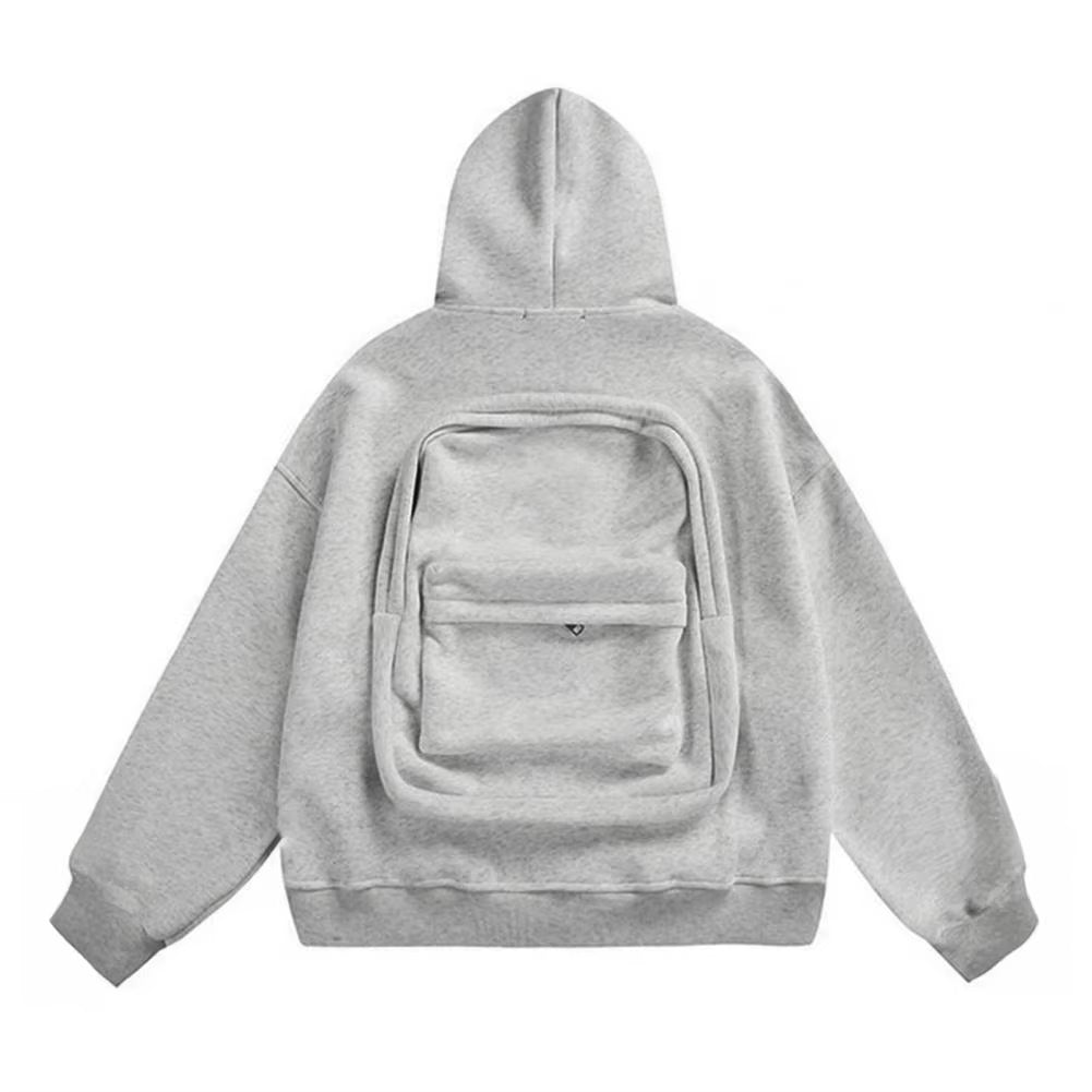 American Style Casual Loose Men'S Hoodie Sweater Backpack Integrated Spring Autumn Design Unique Loose Outerwear