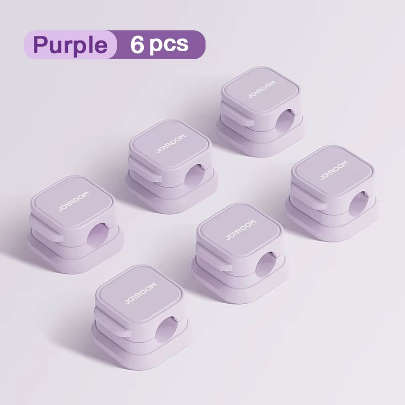 3/6Pcs Magnetic Cable Clips Cable Smooth Adjustable Cord Holder under Desk Cable Management Wire Keeper Cable Organizer