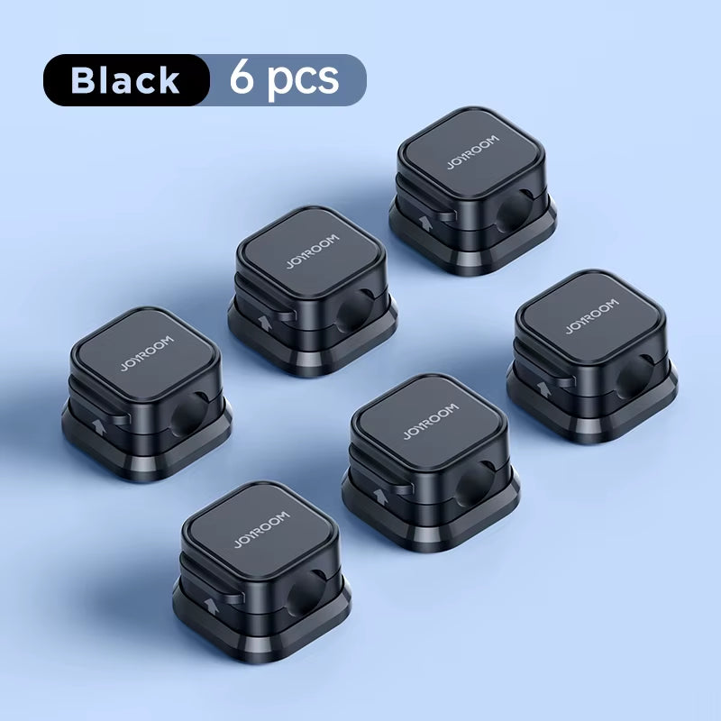 3/6Pcs Magnetic Cable Clips Cable Smooth Adjustable Cord Holder under Desk Cable Management Wire Keeper Cable Organizer