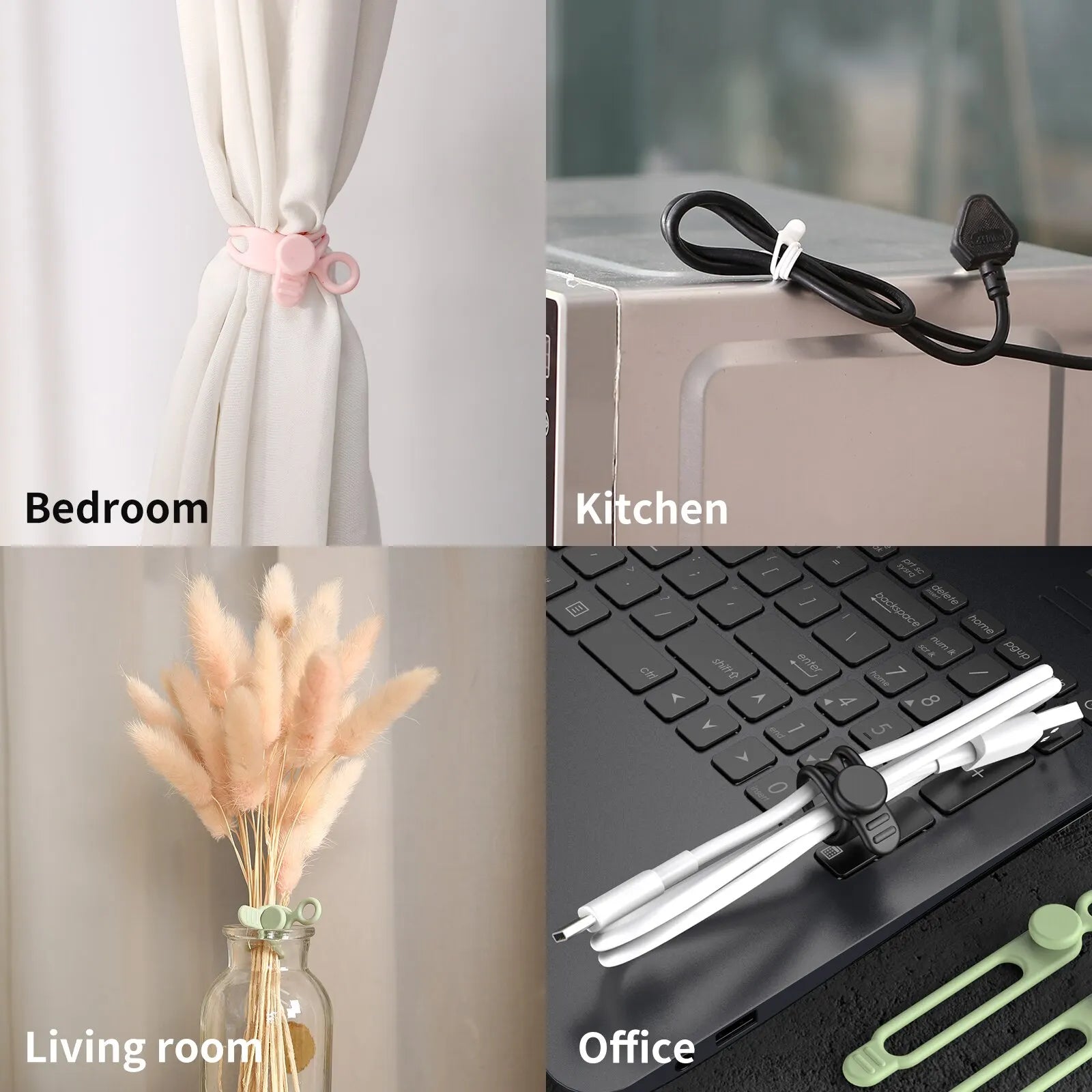 Silicone Cable Ties,Cord Organizer,Cable Straps,Reusable Cord Ties,Travel Cable Organizer ,Cute Elastic Tie, Wire Ties