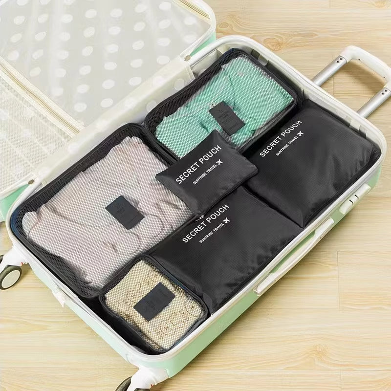 6PCS Packing Cubes for Travel Luggage Organiser Bag Compression Pouches Clothes Suitcase Packing Organizers Storage Bags for Tra