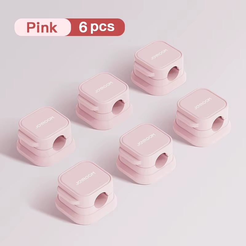 3/6Pcs Magnetic Cable Clips Cable Smooth Adjustable Cord Holder under Desk Cable Management Wire Keeper Cable Organizer