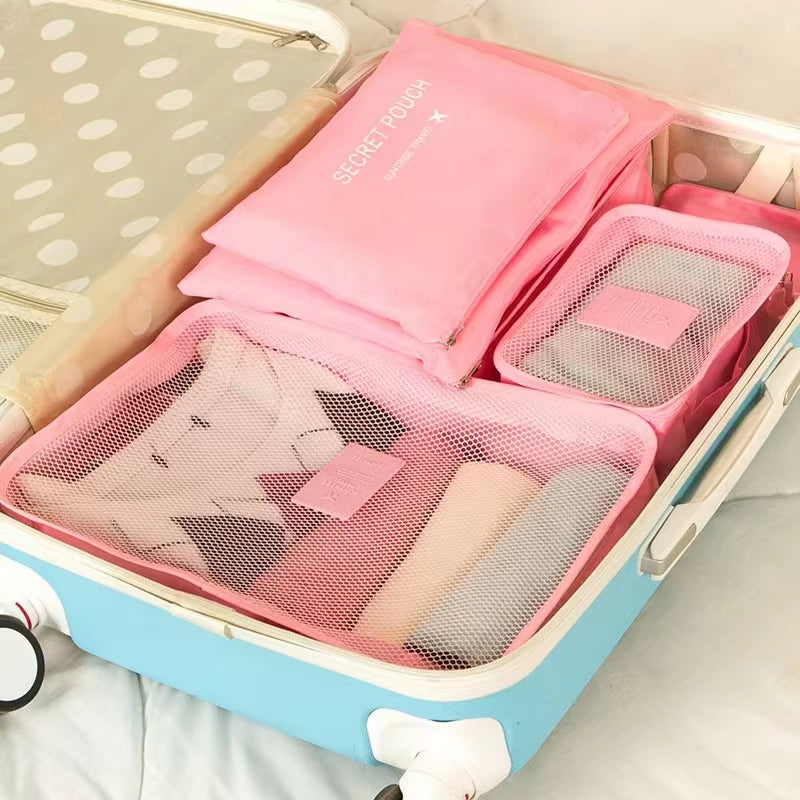 6PCS Packing Cubes for Travel Luggage Organiser Bag Compression Pouches Clothes Suitcase Packing Organizers Storage Bags for Tra