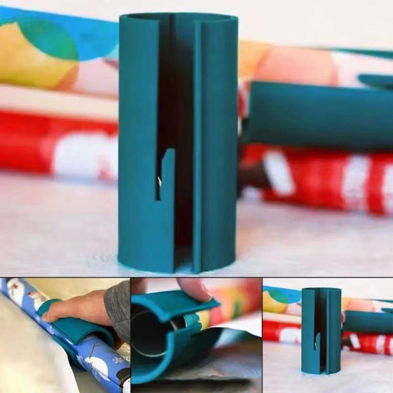 Portable Mini Paper Cutting Machine Tube Portable Paper Cutter Dispenser with Embedded Blade Roundcutting Wrapping Paper Cutter