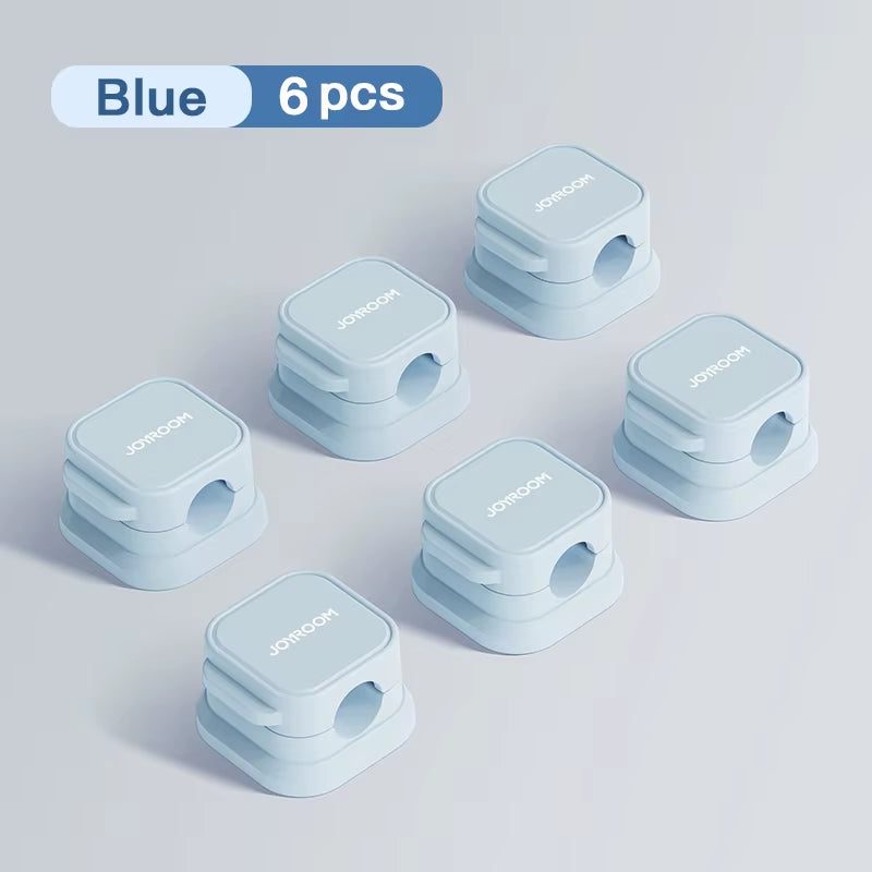 3/6Pcs Magnetic Cable Clips Cable Smooth Adjustable Cord Holder under Desk Cable Management Wire Keeper Cable Organizer
