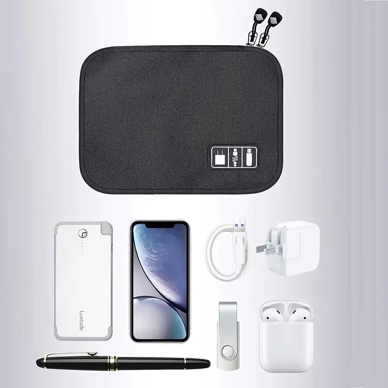 1Pc Portable Cord Organizer - Compact Tech Bag for Travel - Cable Storage and Electronic Accessories