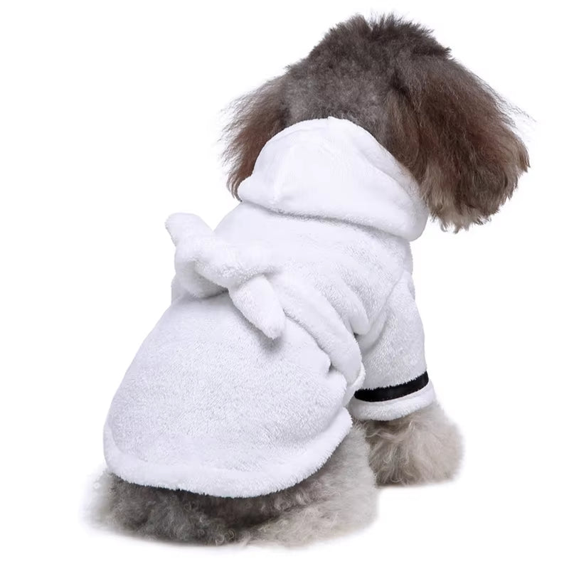 Dog Bath Robe after Bath, Quick Dry Absorbent Towel Robe with Belt for Small Medium Dogs Cats, Post Bath Drying Pet Accessories