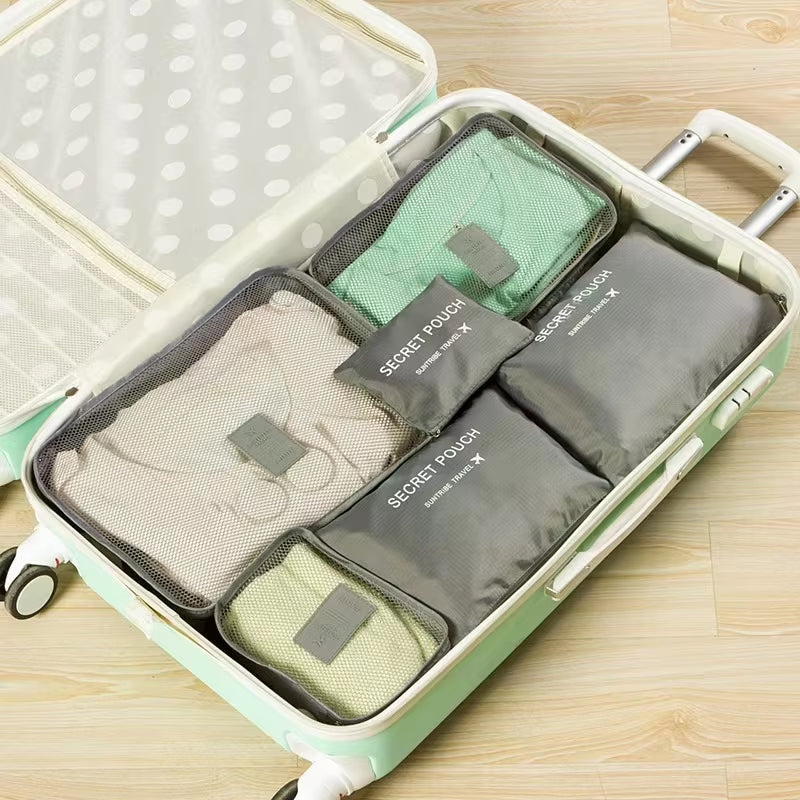 6PCS Packing Cubes for Travel Luggage Organiser Bag Compression Pouches Clothes Suitcase Packing Organizers Storage Bags for Tra