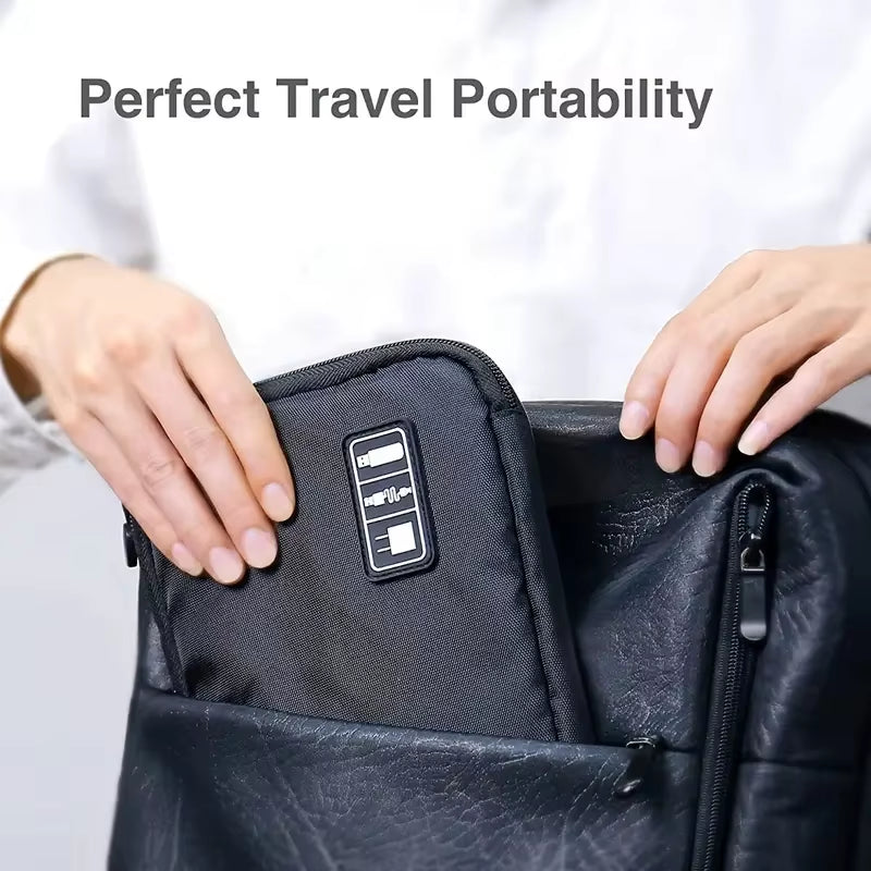 1Pc Portable Cord Organizer - Compact Tech Bag for Travel - Cable Storage and Electronic Accessories