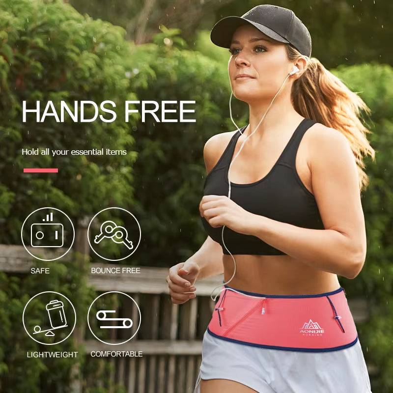 Unisex Hydration Running Belt Superlight Running Waist Bag Trail Marathon Gym Workout Fitness Mobile Phone Holder W8101