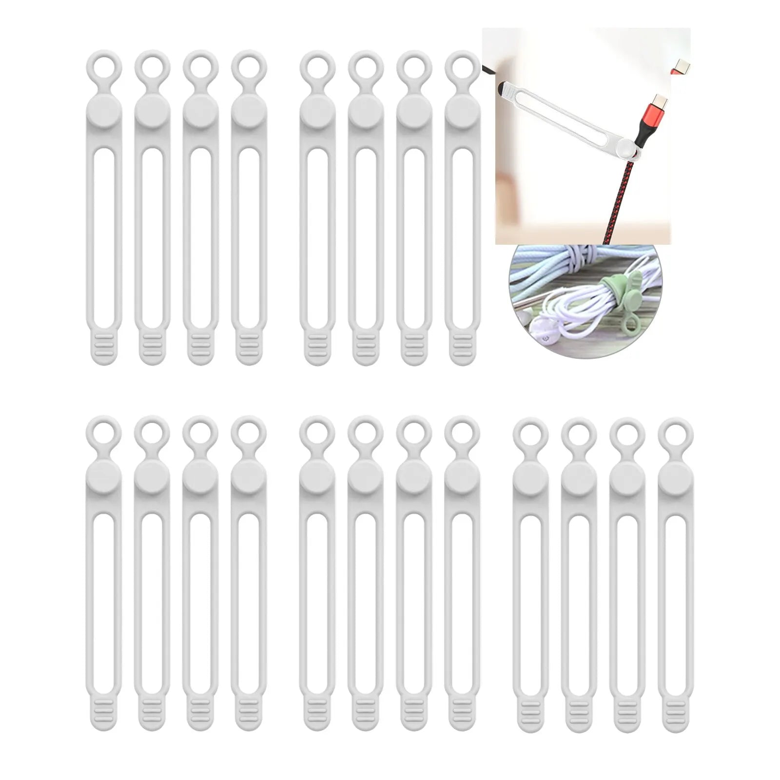 Silicone Cable Ties,Cord Organizer,Cable Straps,Reusable Cord Ties,Travel Cable Organizer ,Cute Elastic Tie, Wire Ties