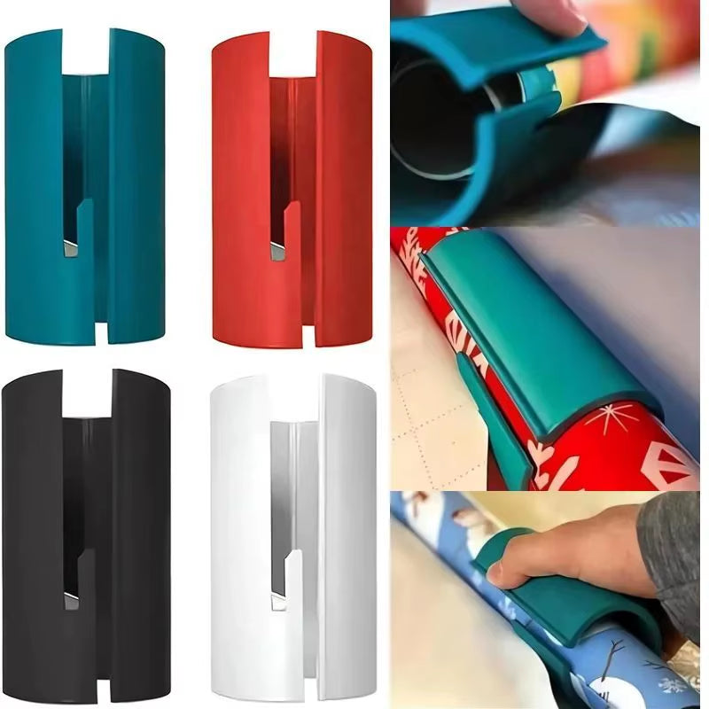 Portable Mini Paper Cutting Machine Tube Portable Paper Cutter Dispenser with Embedded Blade Roundcutting Wrapping Paper Cutter