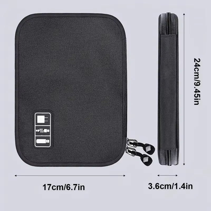 1Pc Portable Cord Organizer - Compact Tech Bag for Travel - Cable Storage and Electronic Accessories