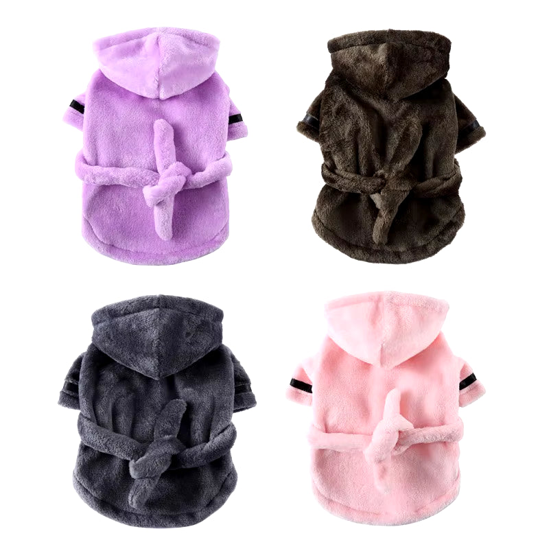 Dog Bath Robe after Bath, Quick Dry Absorbent Towel Robe with Belt for Small Medium Dogs Cats, Post Bath Drying Pet Accessories