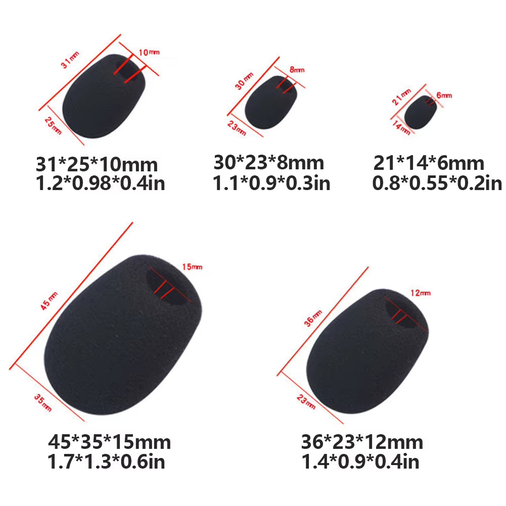10Pcs Foam Mini Microphone Covers Mic Protector Replacement Headset Windshield Sponge Covers Microphone Cover for Meeting Mic