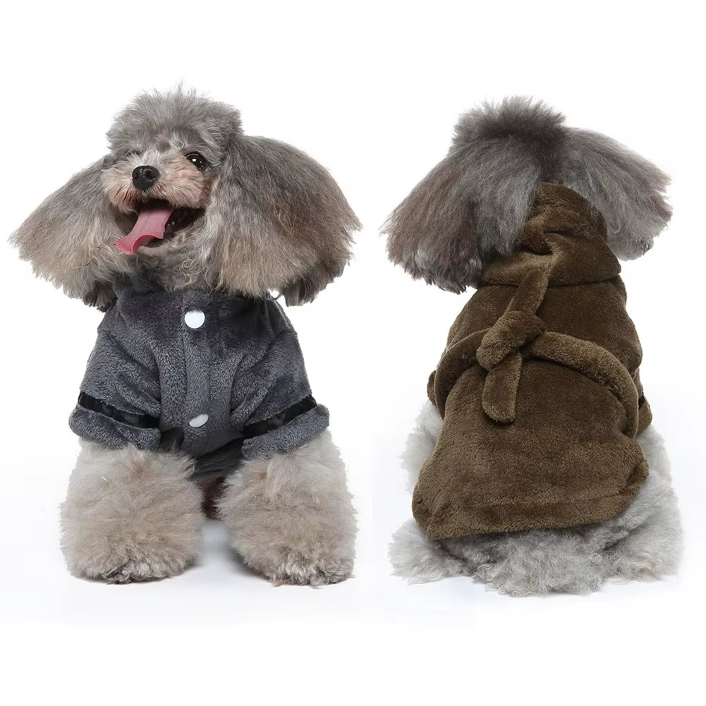 Dog Bath Robe after Bath, Quick Dry Absorbent Towel Robe with Belt for Small Medium Dogs Cats, Post Bath Drying Pet Accessories