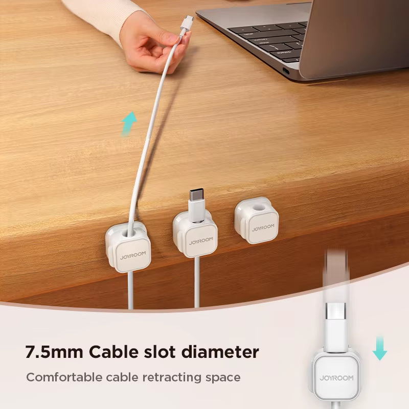 3/6Pcs Magnetic Cable Clips Cable Smooth Adjustable Cord Holder under Desk Cable Management Wire Keeper Cable Organizer