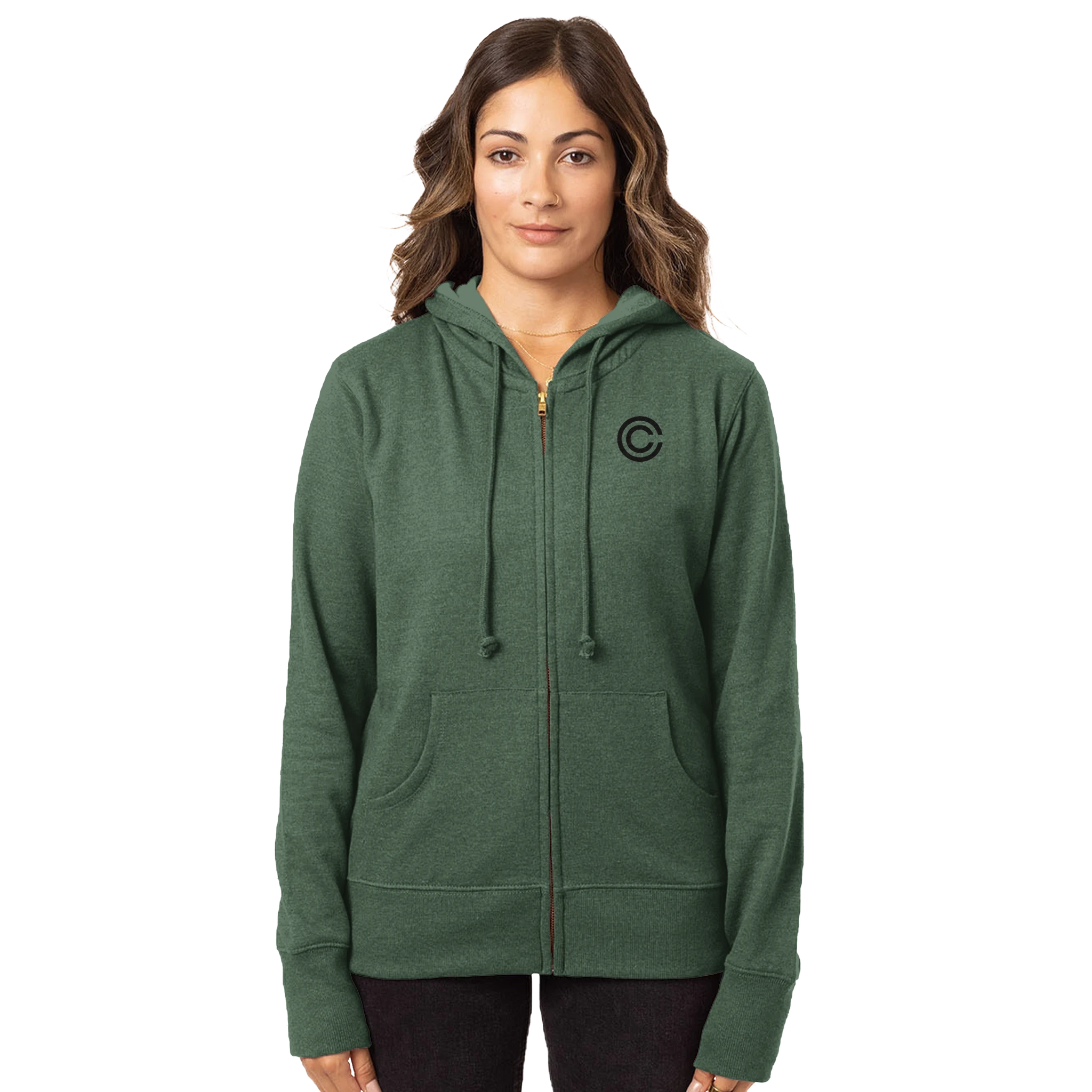 Organic Women's Heathered Zip Hoodie | Econscious EC4580