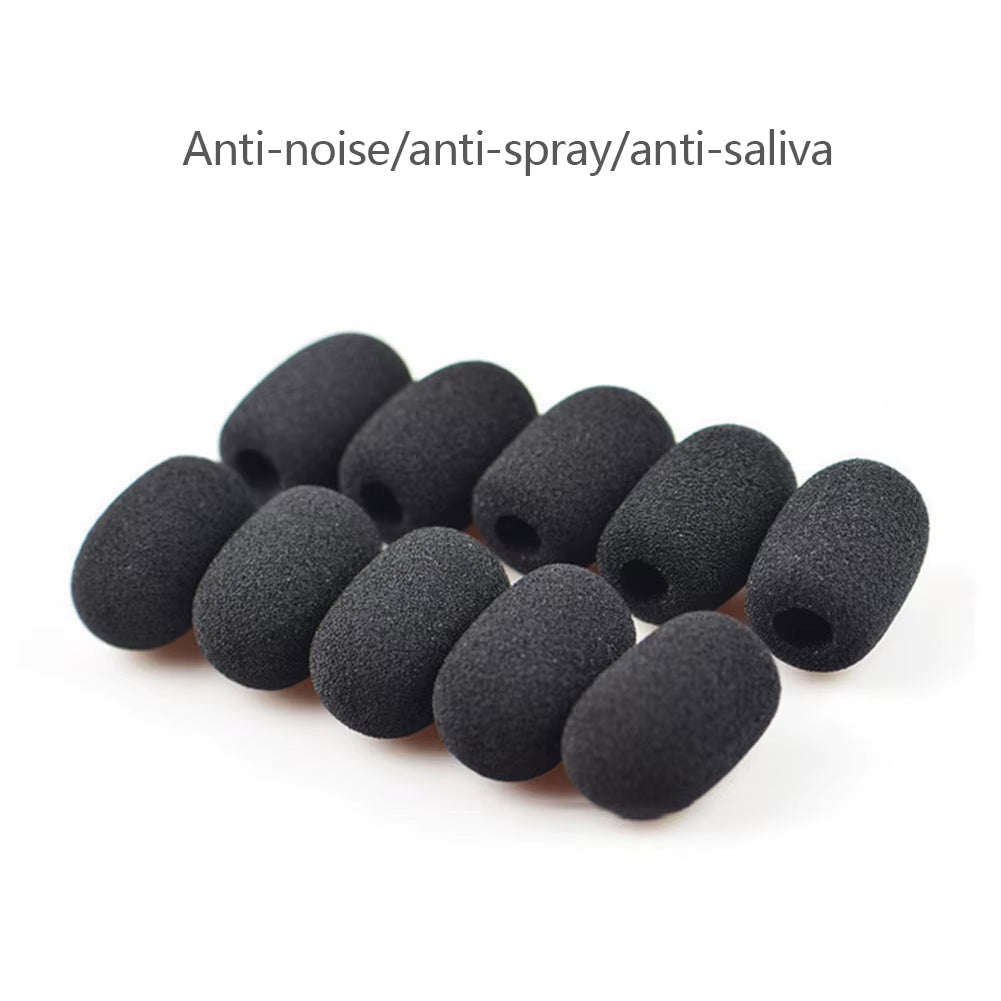 10Pcs Foam Mini Microphone Covers Mic Protector Replacement Headset Windshield Sponge Covers Microphone Cover for Meeting Mic