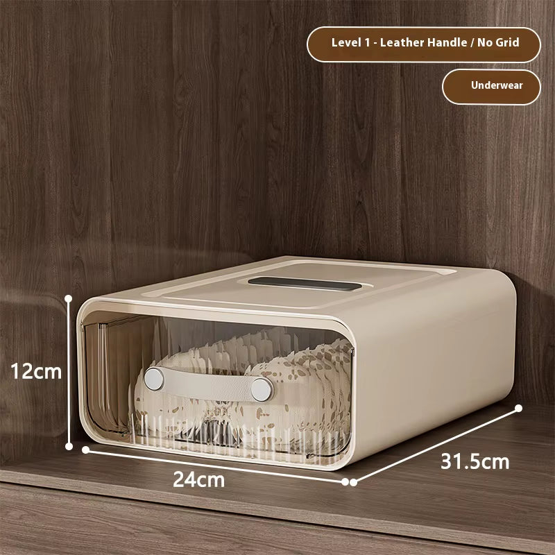 Underwear Classification Drawer Style Storage Box Household Dust-Proof Partition Detachable Plastic Wardrobe Sock Storage Boxes